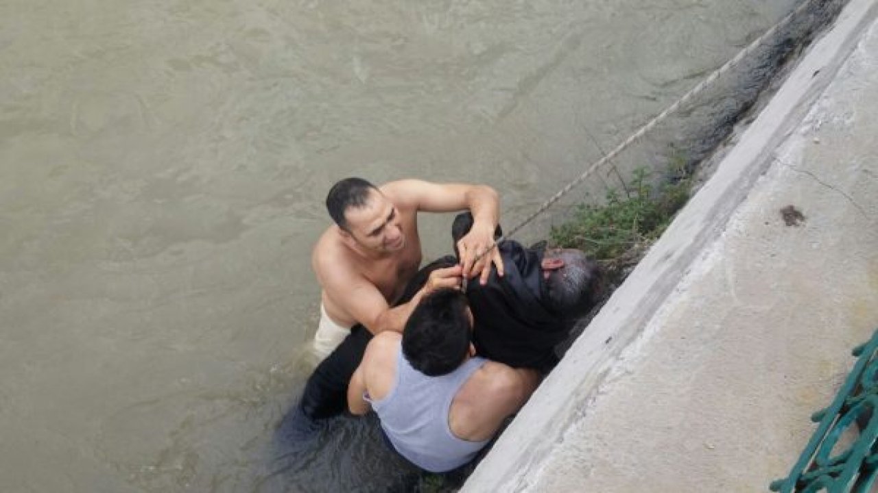 Kanala düşen şahıs ölümden döndü