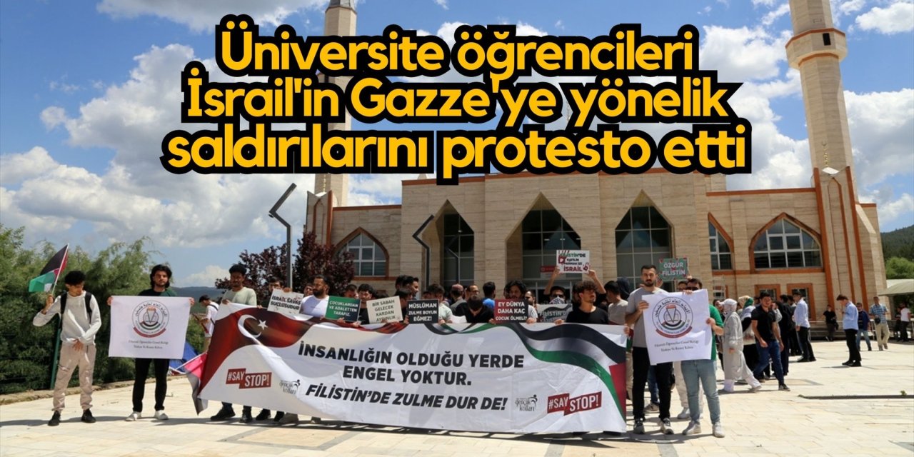Muğla'da üniversite öğrencileri İsrail'in Gazze'ye yönelik saldırılarını protesto etti