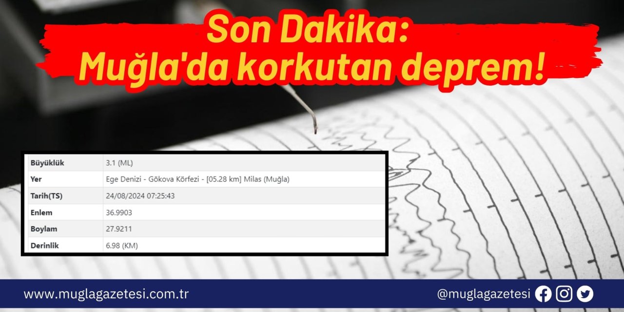 Son Dakika: Muğla'da korkutan deprem!