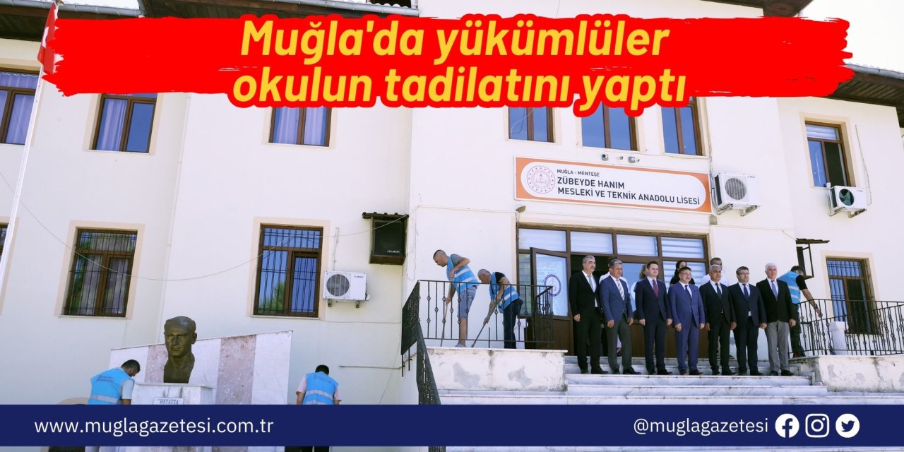 Muğla'da yükümlüler okulun tadilatını yaptı