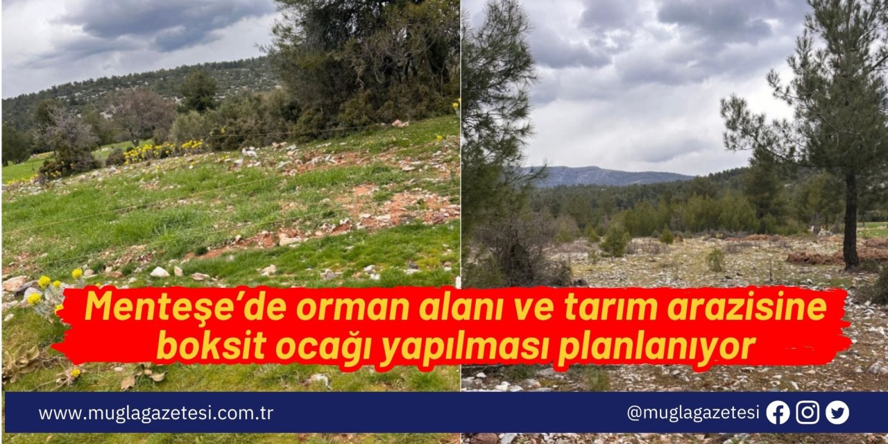 Menteşe’de orman alanı ve tarım arazisine boksit ocağı yapılması planlanıyor