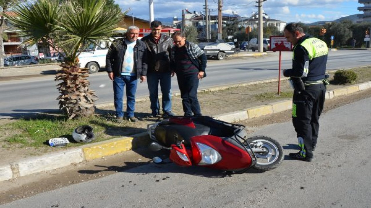 Otomobille motosiklet çarpıştı; 1 yaralı