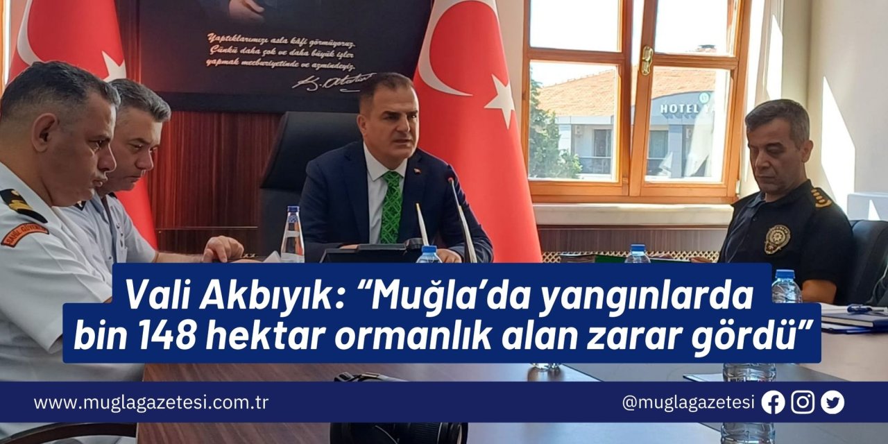 Vali Akbıyık: “Muğla’da yangınlarda bin 148 hektar ormanlık alan zarar gördü”