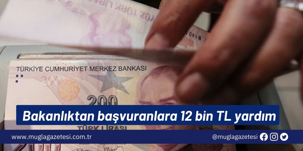 Bakanlıktan başvuranlara 12 bin TL yardım
