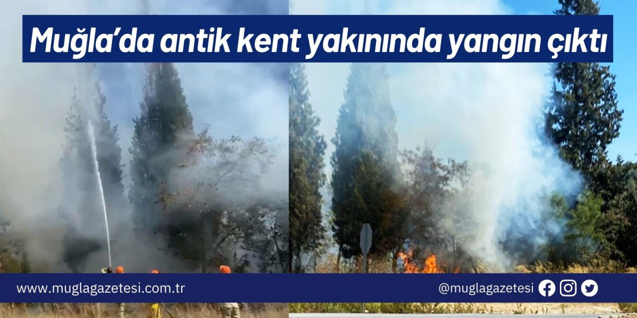 Muğla’da antik kent yakınında yangın çıktı