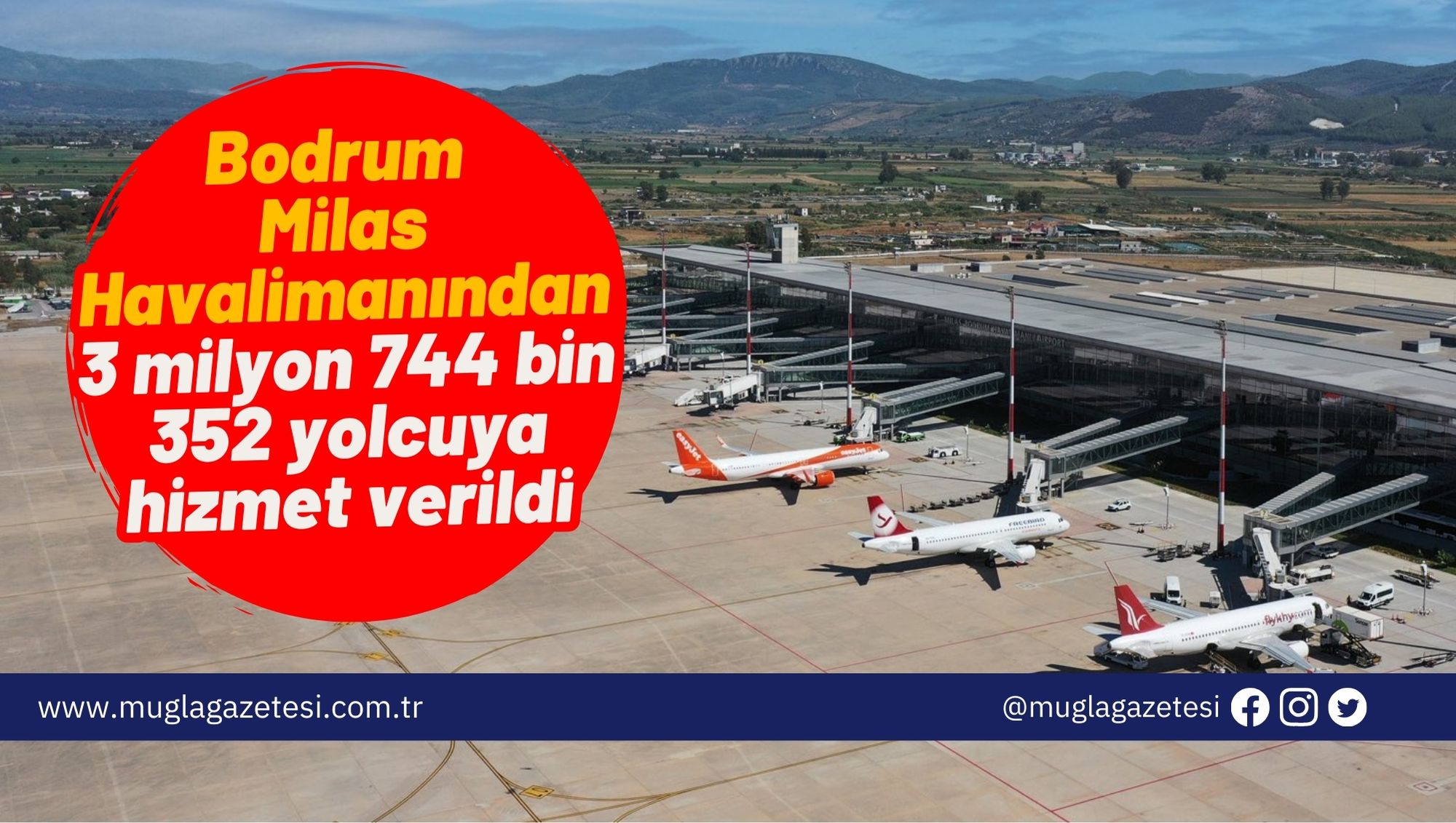 Bodrum Milas Havalimanından 9 ayda 3 milyon 744 bin 352 yolcuya hizmet verildi