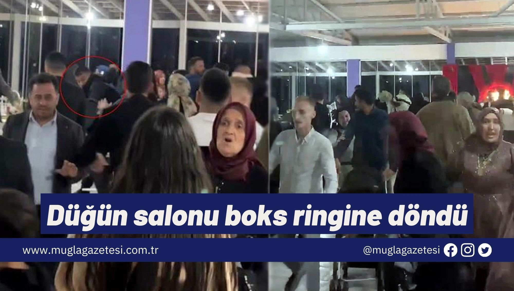 Düğün salonu boks ringine döndü
