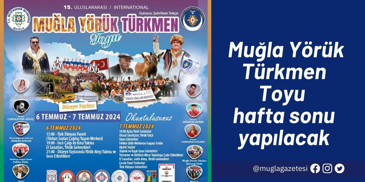 Muğla Yörük Türkmen Toyu hafta sonu yapılacak