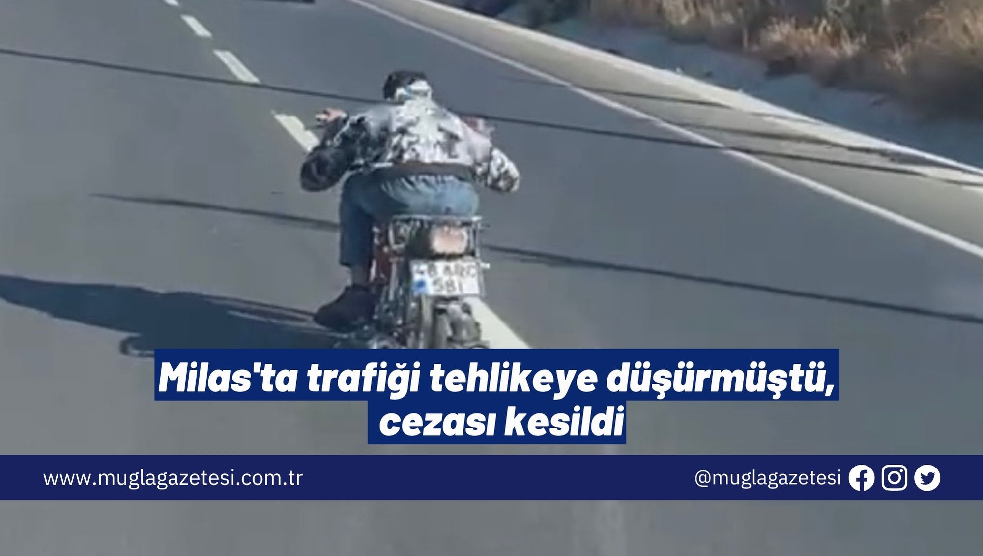 Milas'ta trafiği tehlikeye düşürmüştü, cezası kesildi