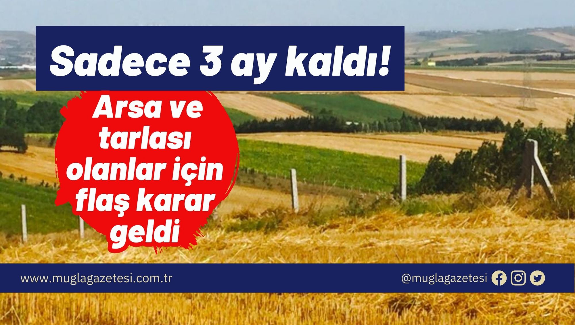 Sadece 3 ay kaldı! Arsa ve tarlası olanlar için flaş karar geldi