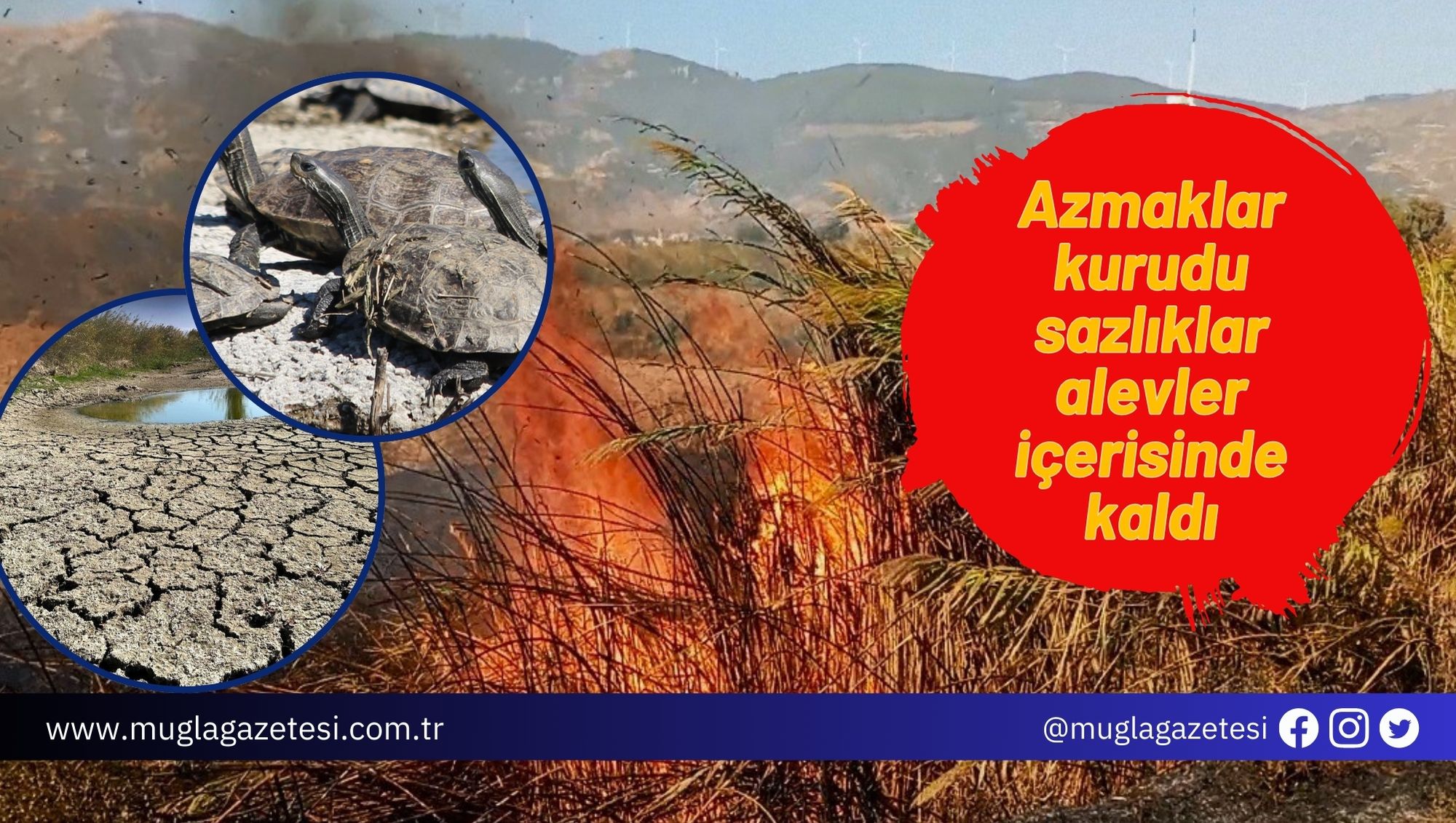 Azmaklar kurudu sazlıklar alevler içerisinde kaldı
