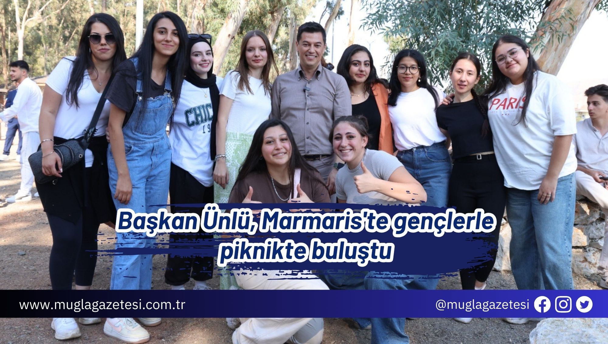 Başkan Ünlü, Marmaris'te gençlerle piknikte buluştu