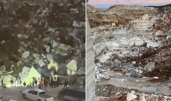 Mermer ocağında facia: İşçilerin üzerine kaya düştü!