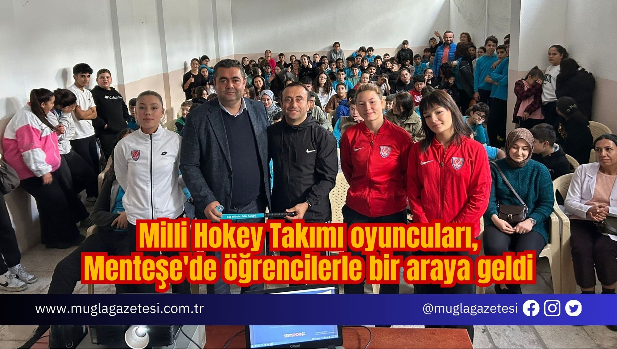 Milli Hokey Takımı oyuncuları, Menteşe'de öğrencilerle bir araya geldi