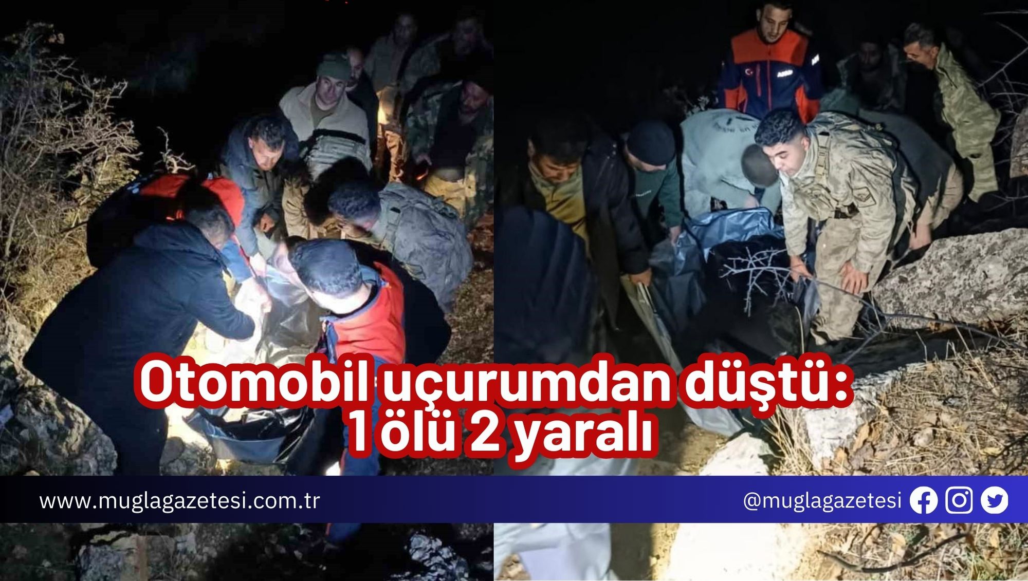 Otomobil uçurumdan düştü: 1 ölü 2 yaralı