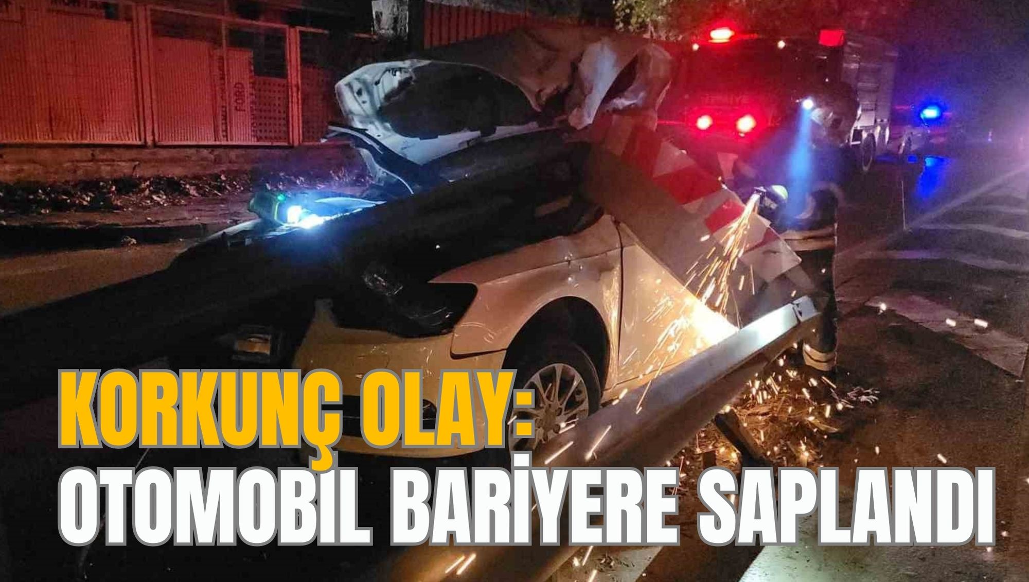 KORKUNÇ OLAY: OTOMOBİL BARİYERE SAPLANDI