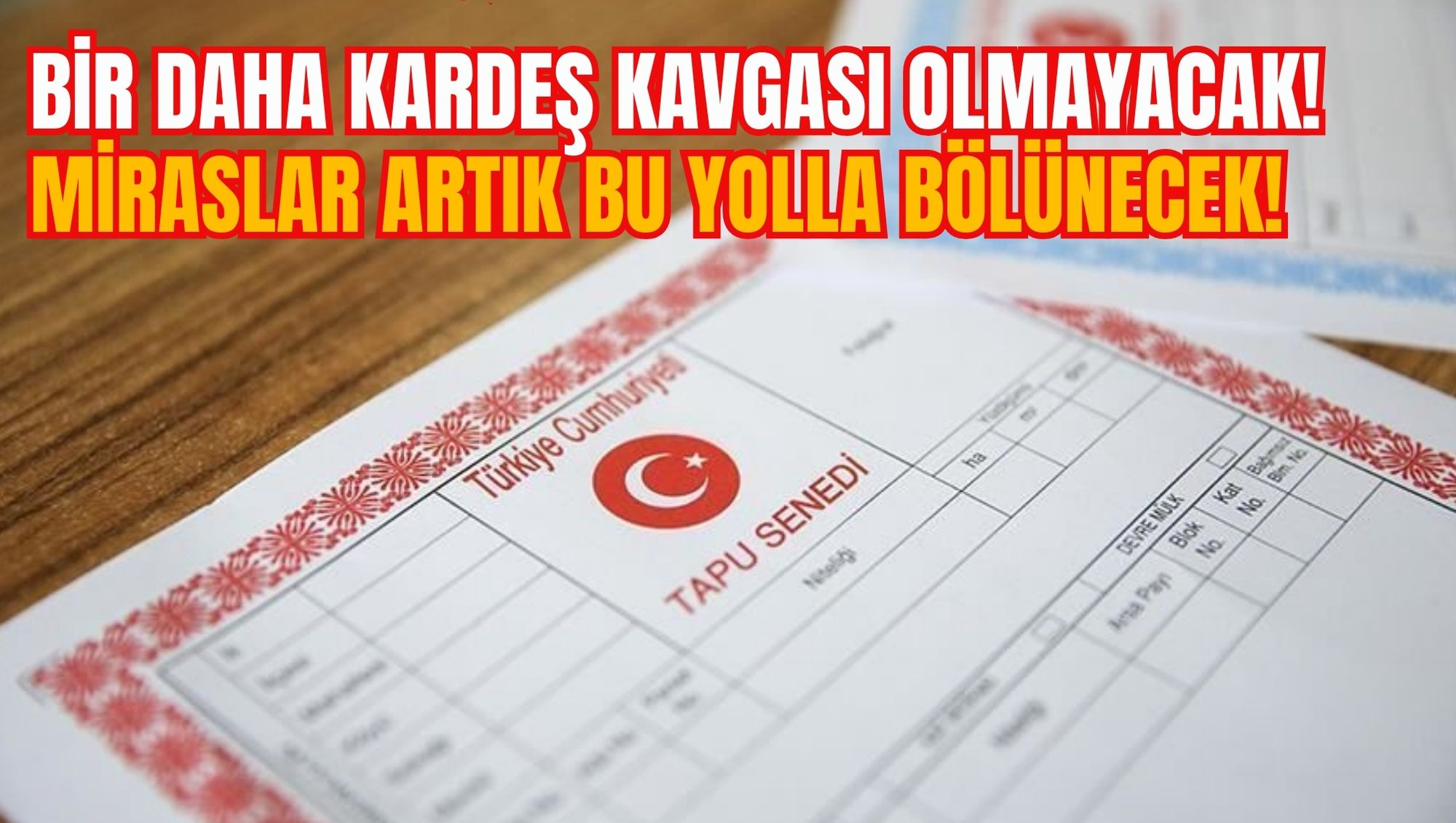 BİR DAHA KARDEŞ KAVGASI OLMAYACAK! MİRASLAR ARTIK BU YOLLA BÖLÜNECEK!
