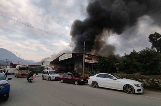 Mobilya deposu yandı! Alevler seraya sıçradı