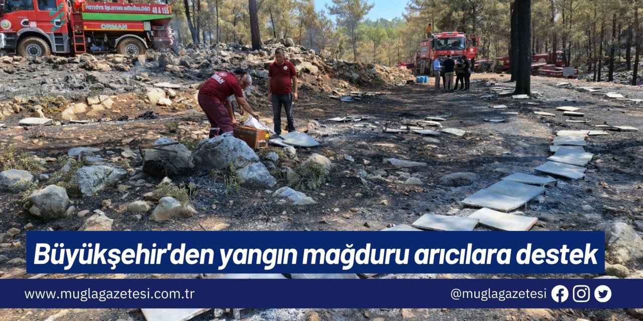 Büyükşehir'den yangın mağduru arıcılara destek