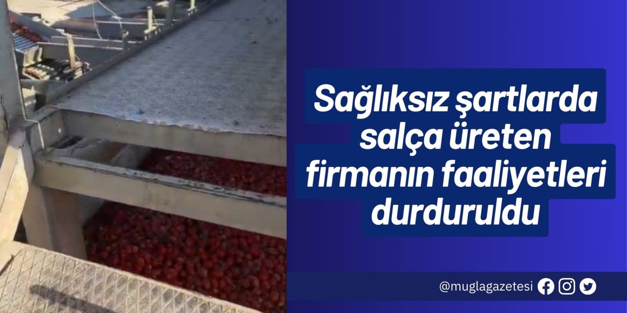 Sağlıksız şartlarda salça üreten firmanın faaliyetleri durduruldu