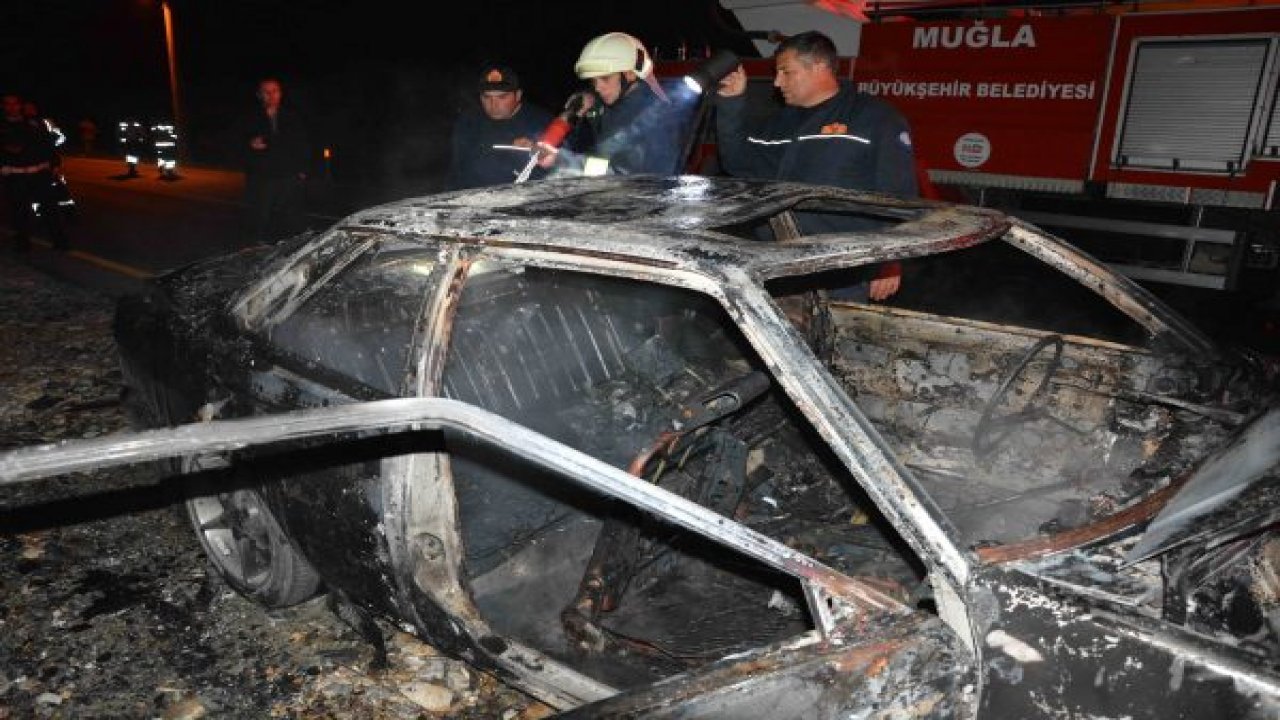 Ortaca’da otomobil yangını