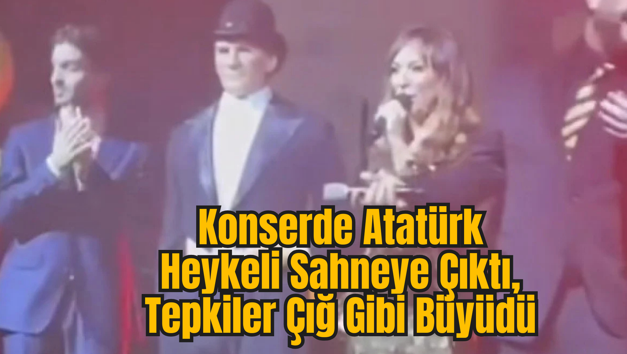 Konserde Atatürk Heykeli Sahneye Çıktı, Tepkiler Çığ Gibi Büyüdü