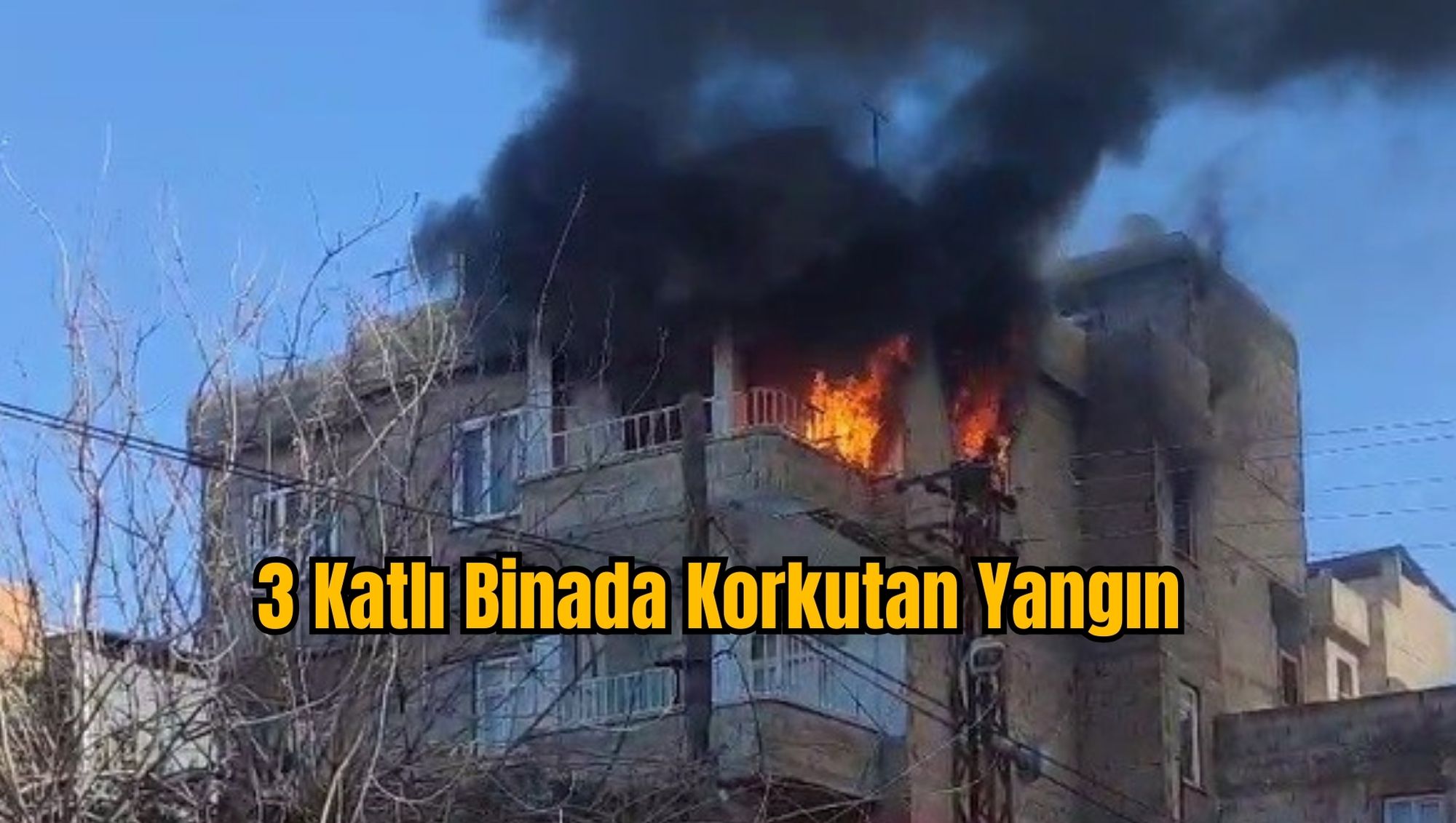 3 Katlı Binada Korkutan Yangın