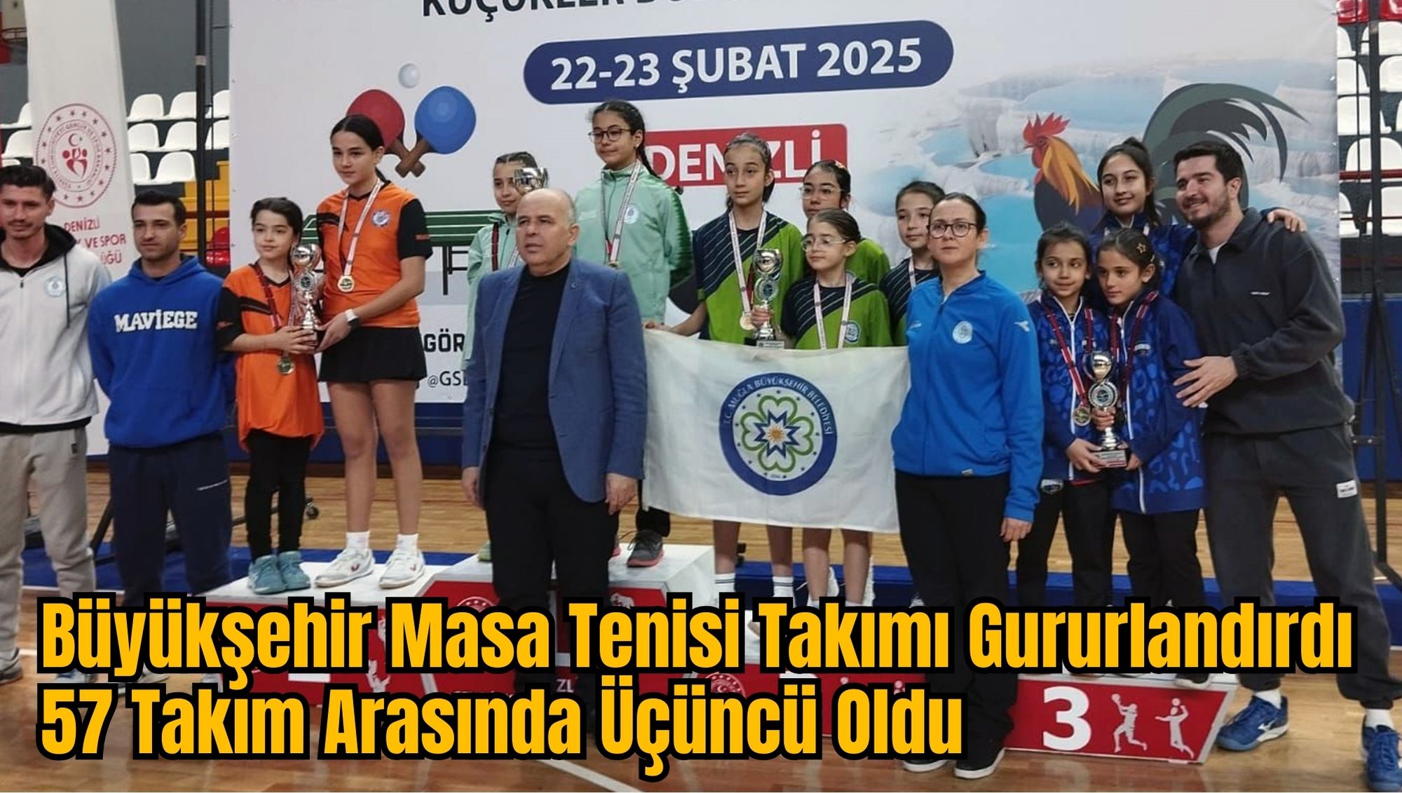 Büyükşehir Masa Tenisi Takımı Gururlandırdı: 57 Takım Arasında Üçüncü Oldu