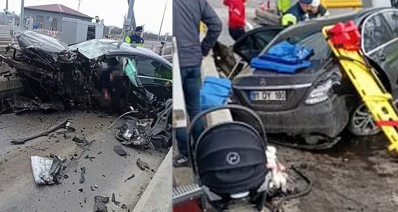 Feci Kazada Otomobil Bariyerlere Ok Gibi Saplandı: Karı-Koca Hayatını Kaybetti