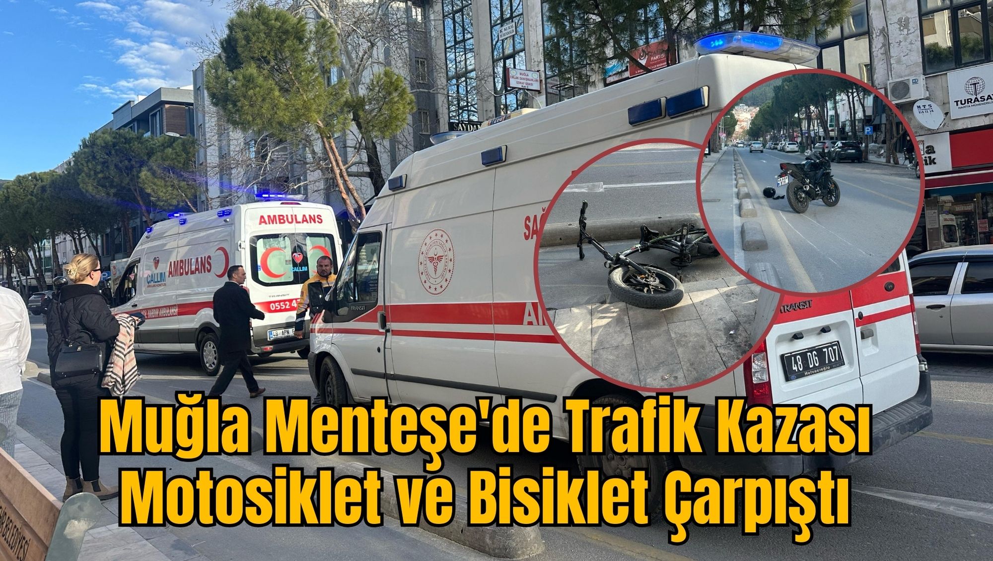 Muğla Menteşe'de Trafik Kazası: Motosiklet ve Bisiklet Çarpıştı