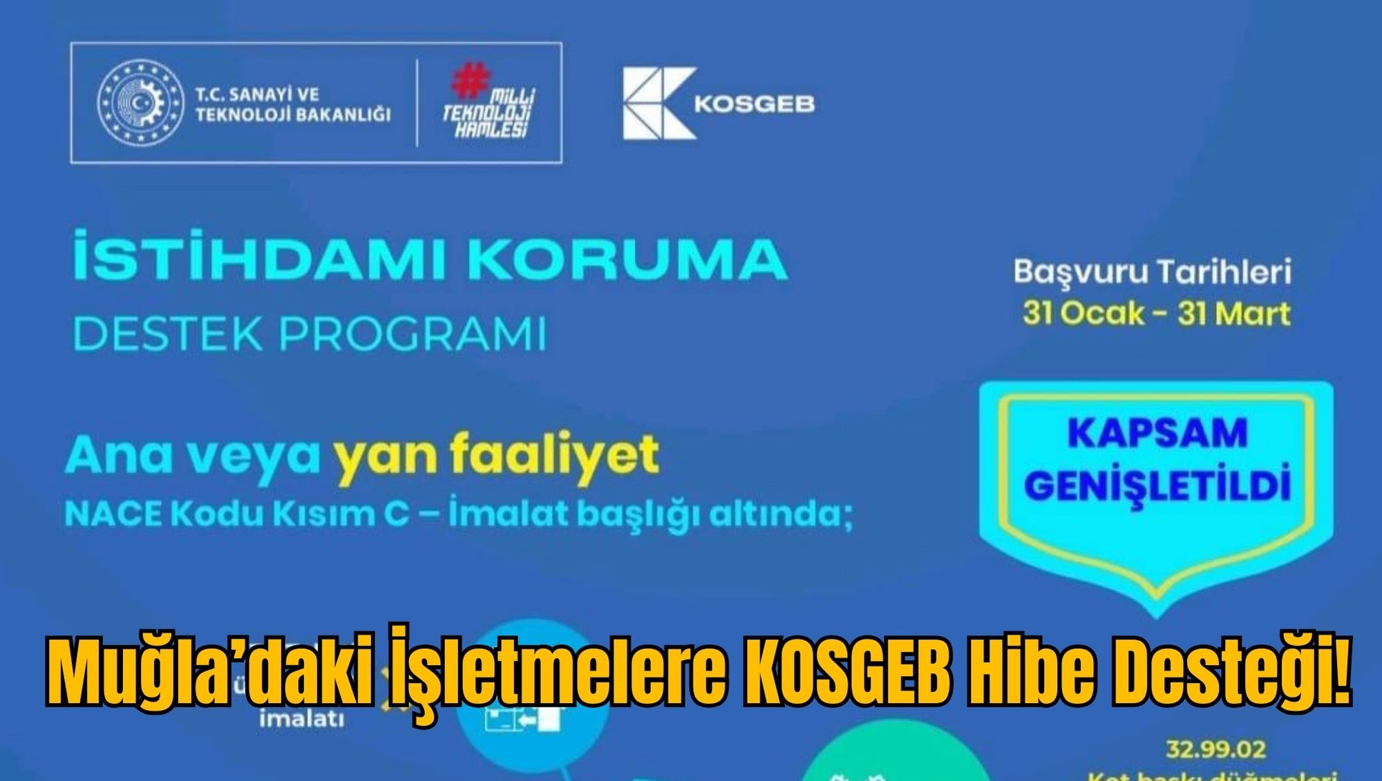 Muğla’daki İşletmelere KOSGEB Hibe Desteği!