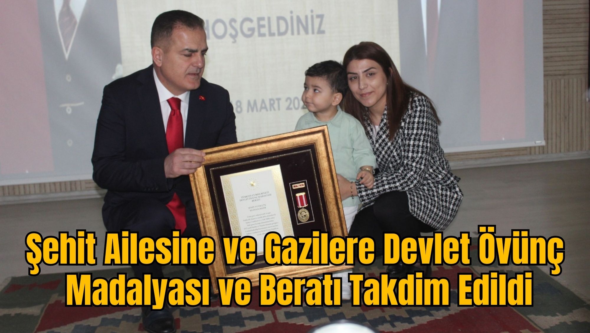Şehit Ailesine ve Gazilere Devlet Övünç Madalyası ve Beratı Takdim Edildi