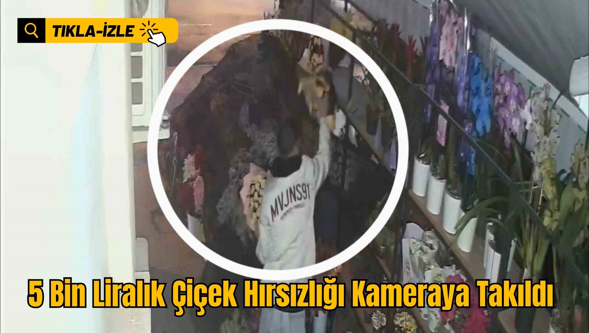5 Bin Liralık Çiçek Hırsızlığı Kameraya Takıldı