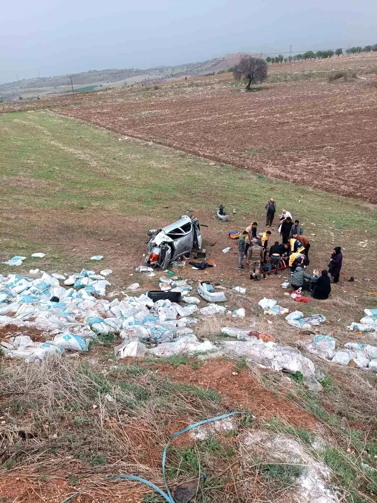 Felaket Kazada Araba Hurdaya Döndü