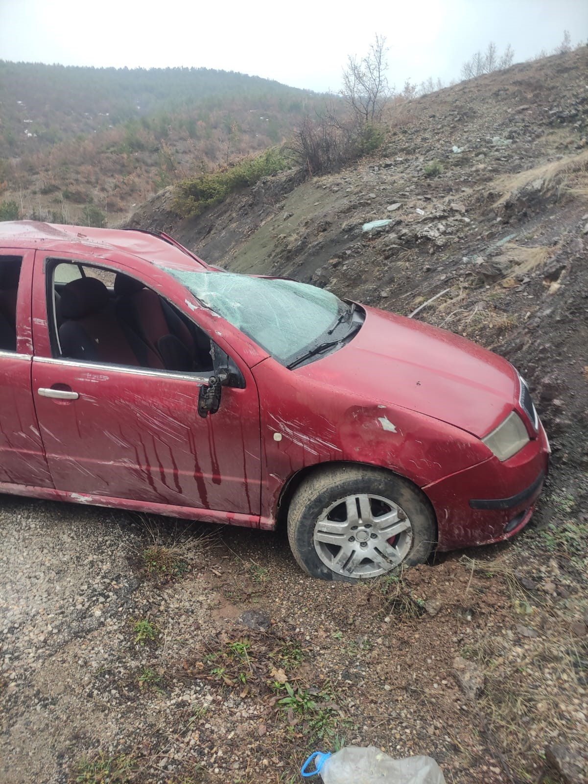 Uçuruma yuvarlanan araçtaki kadın hayatını kaybetti