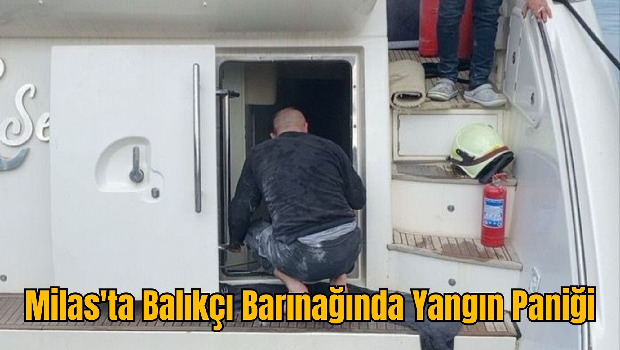 Milas'ta Balıkçı Barınağında Yangın Paniği