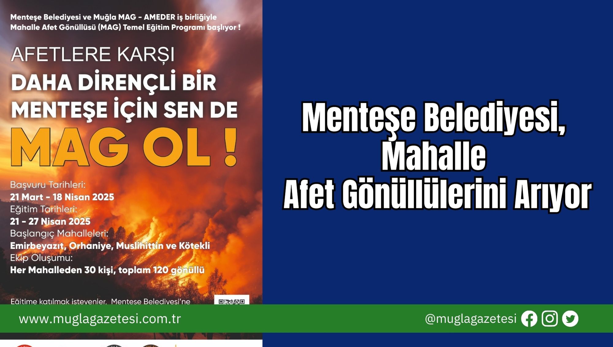 Menteşe Belediyesi, Mahalle Afet Gönüllülerini Arıyor