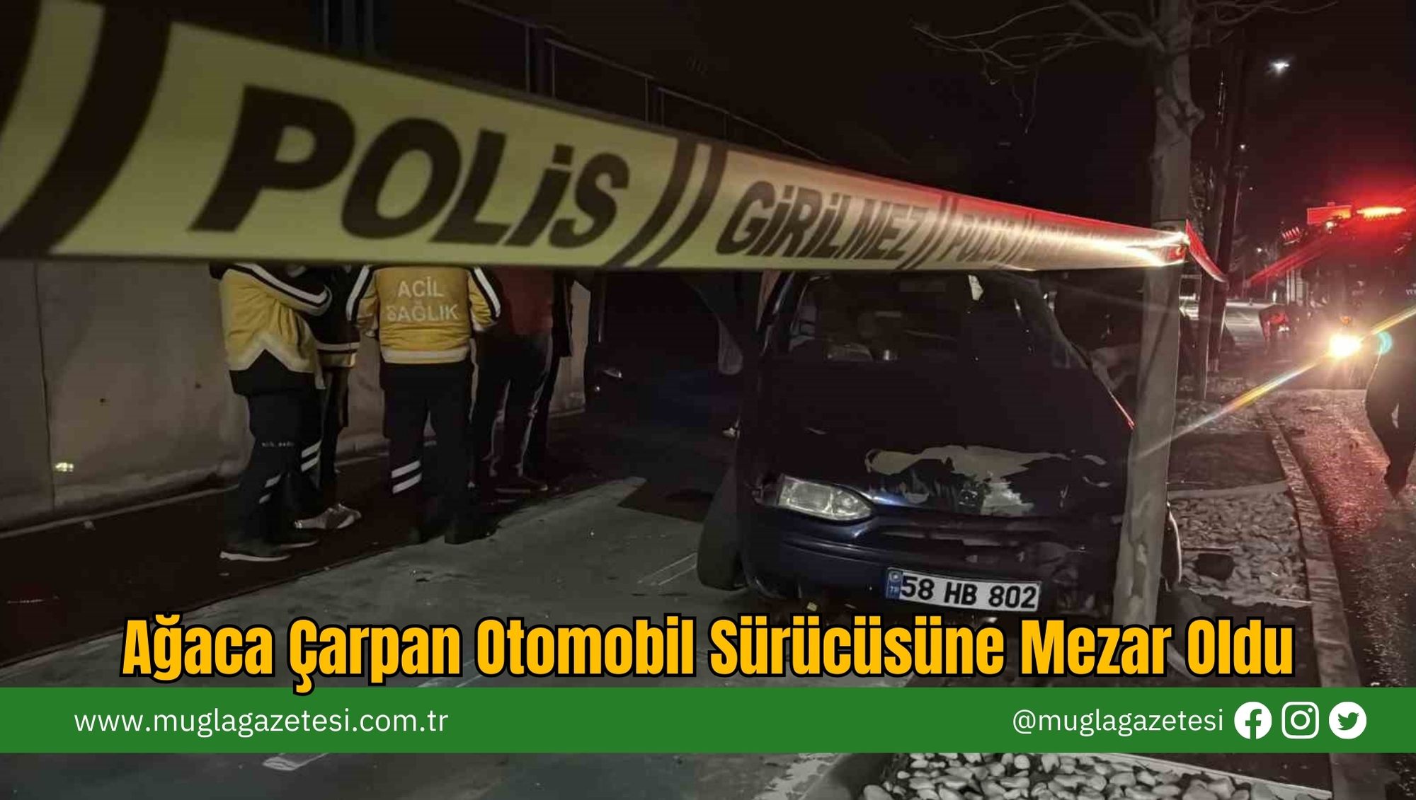 Ağaca Çarpan Otomobil Sürücüsüne Mezar Oldu