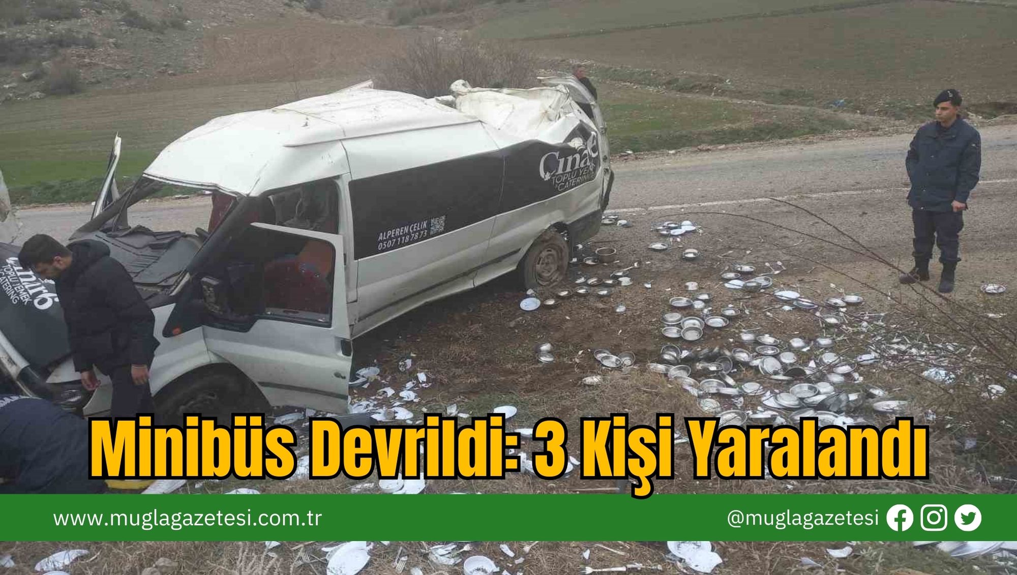 Minibüs Devrildi: 3 Kişi Yaralandı
