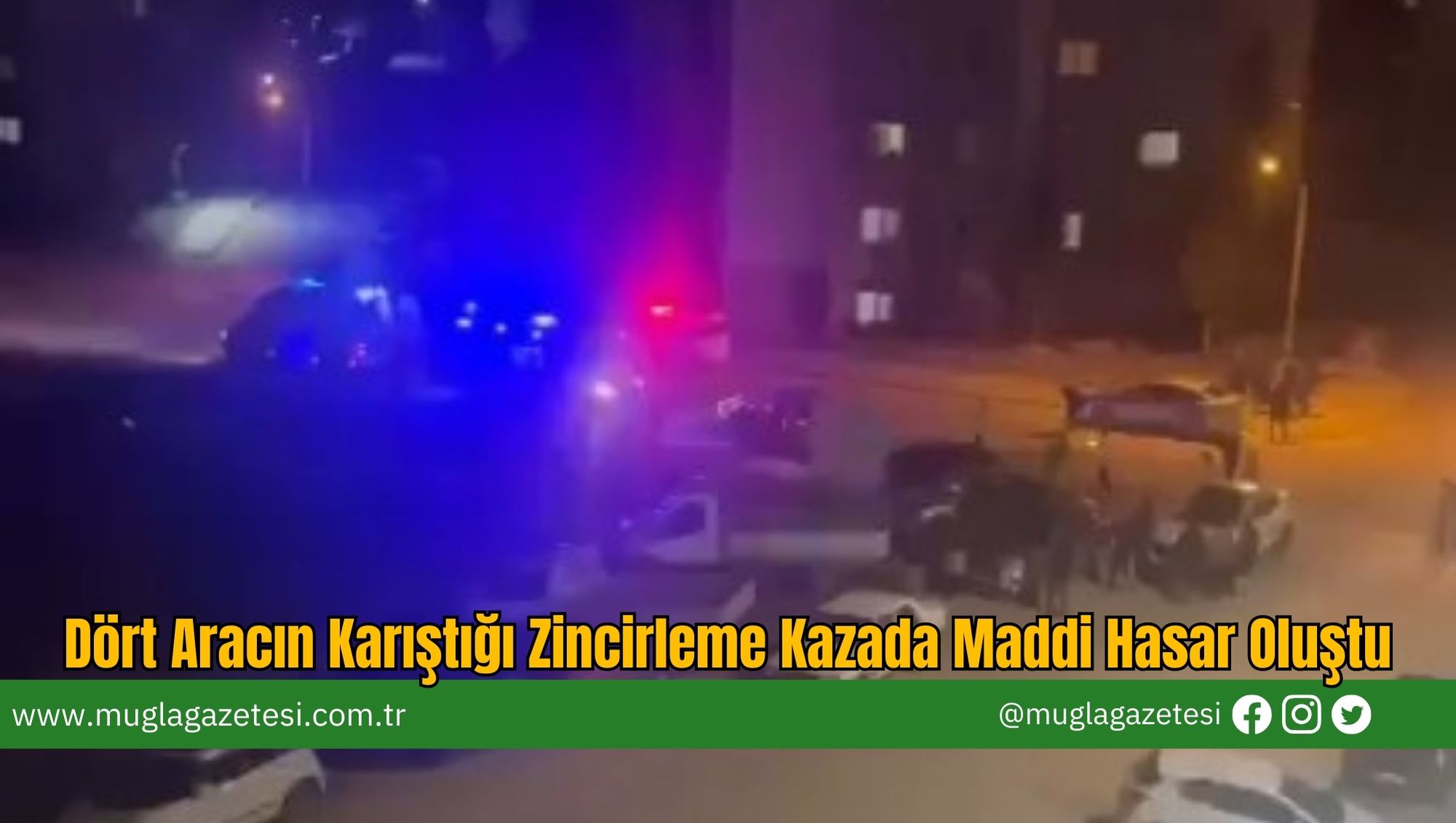 Dört Aracın Karıştığı Zincirleme Kazada Maddi Hasar Oluştu