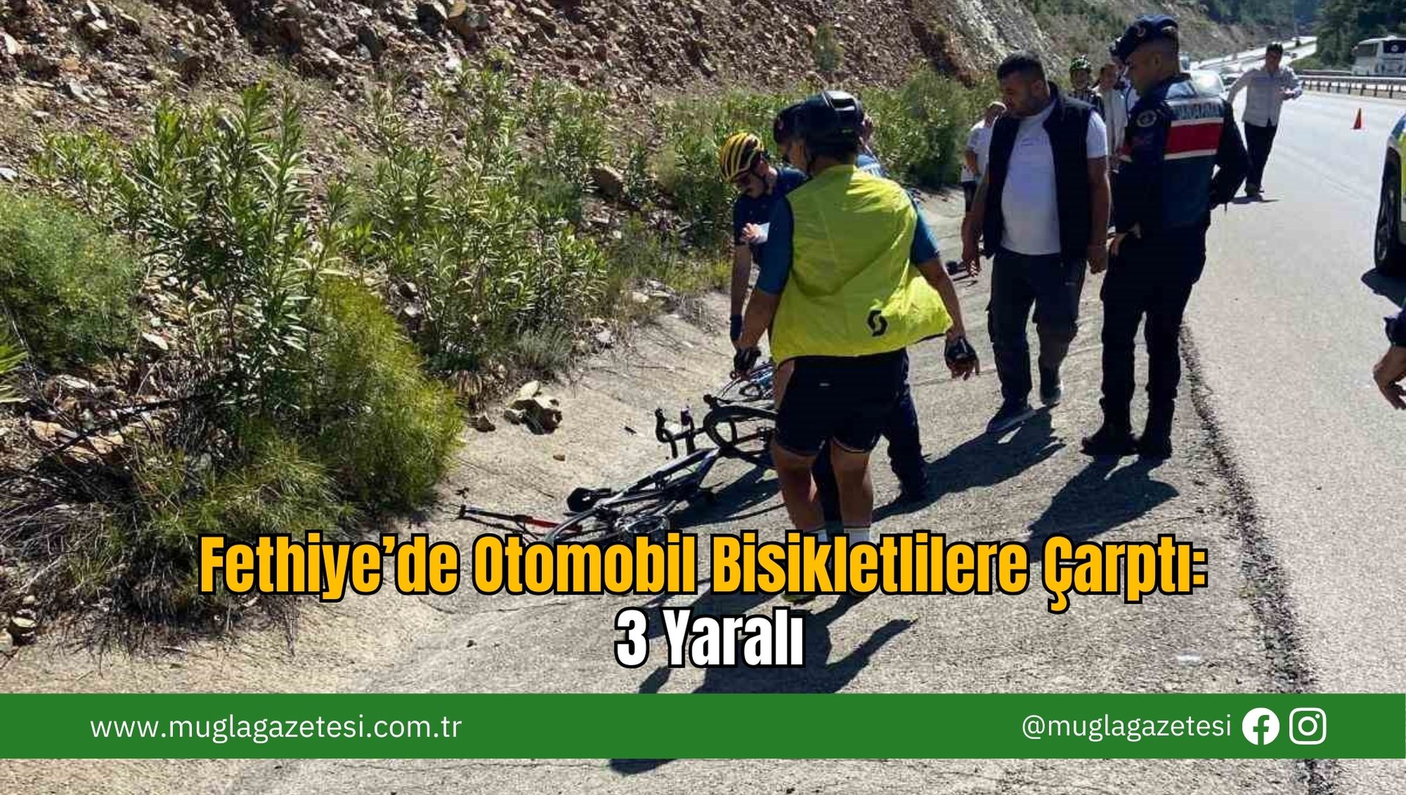 Fethiye’de Otomobil Bisikletlilere Çarptı: 3 Yaralı