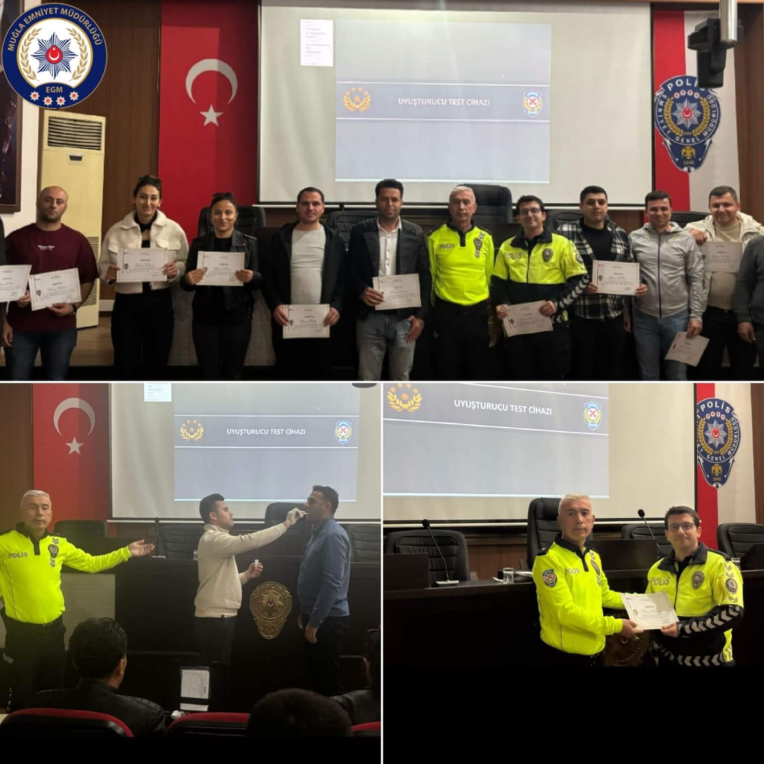 Muğla'da Trafik Polislerine Uyuşturucu Test Cihazı Kullanımı Eğitimi