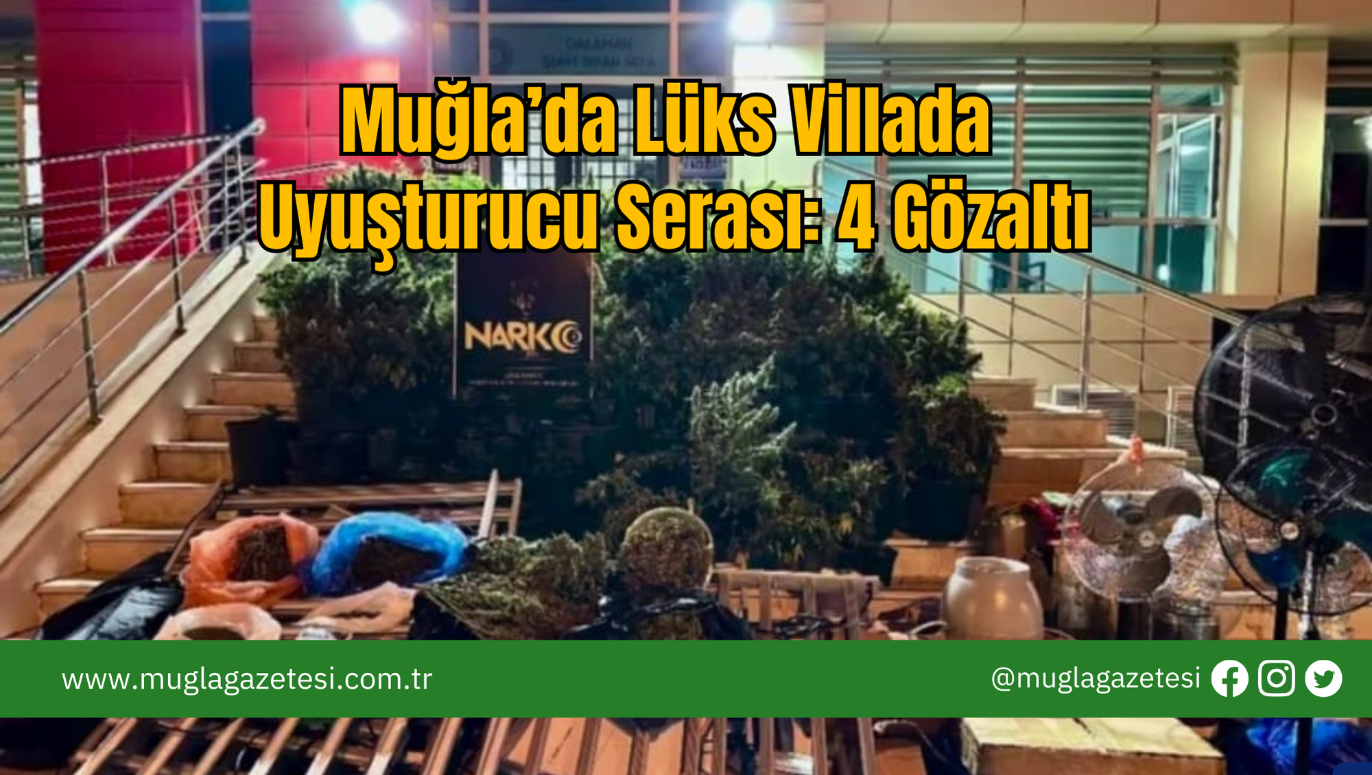 Muğla’da Lüks Villada Yasaklı Madde Serası: 4 Gözaltı
