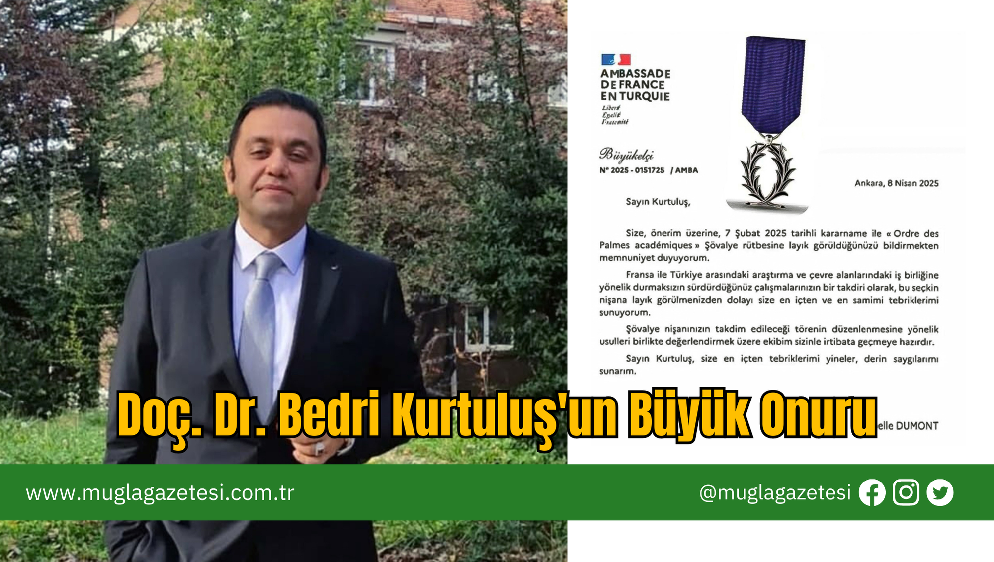 Doç. Dr. Bedri Kurtuluş'un Büyük Onuru