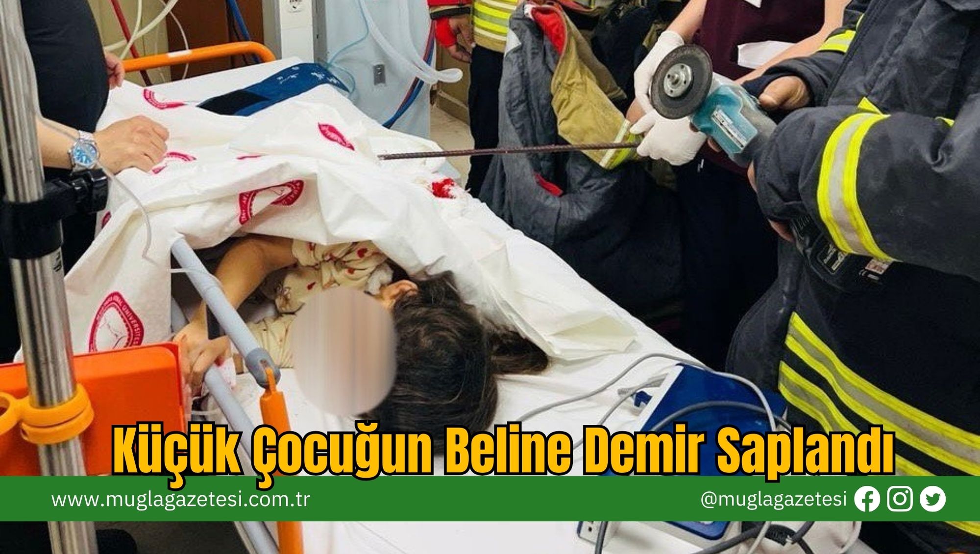 Küçük Çocuğun Beline Demir Saplandı