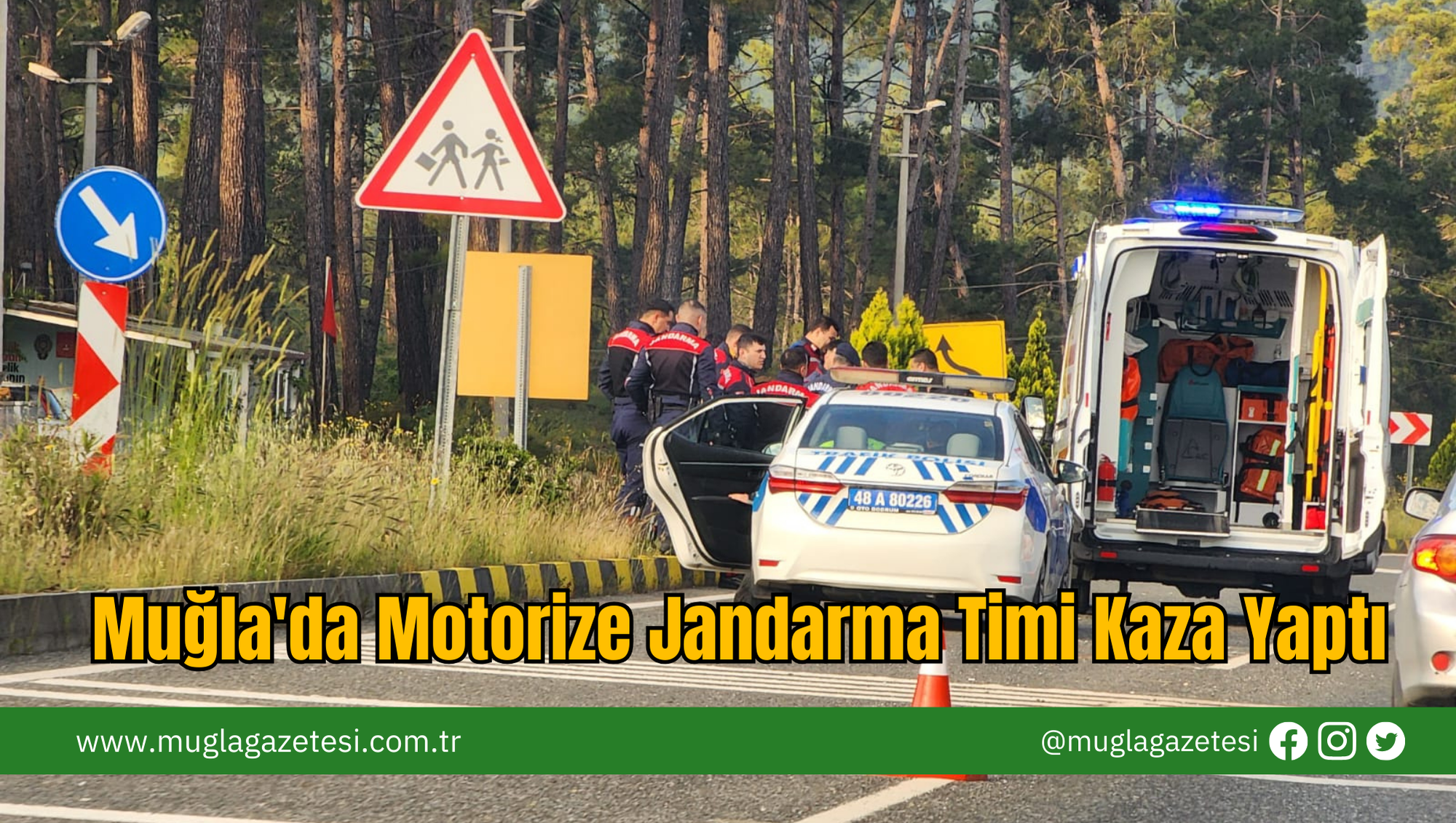 Muğla'da Motorize Jandarma Timi Kaza Yaptı
