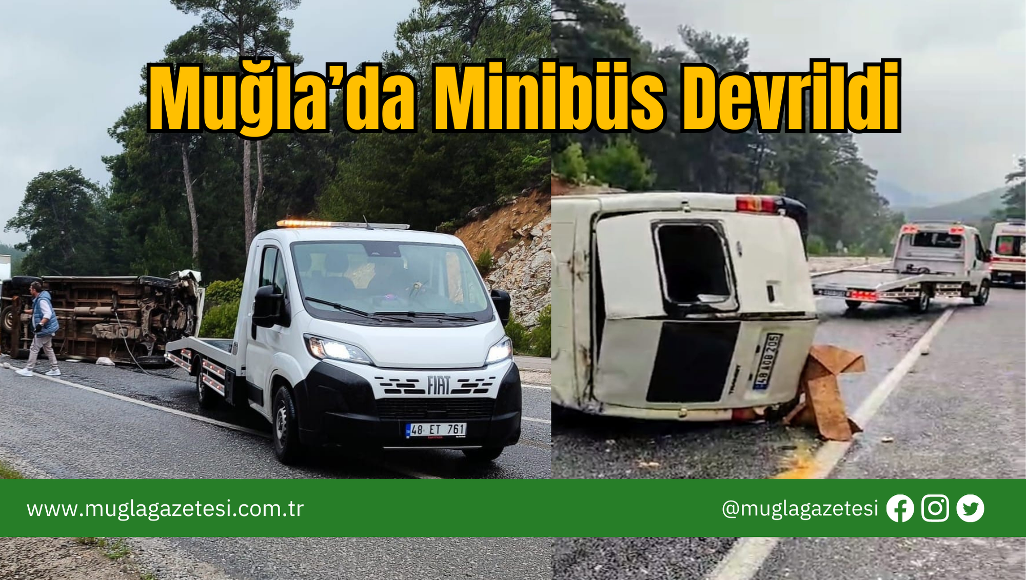 Muğla’da Minibüs Devrildi