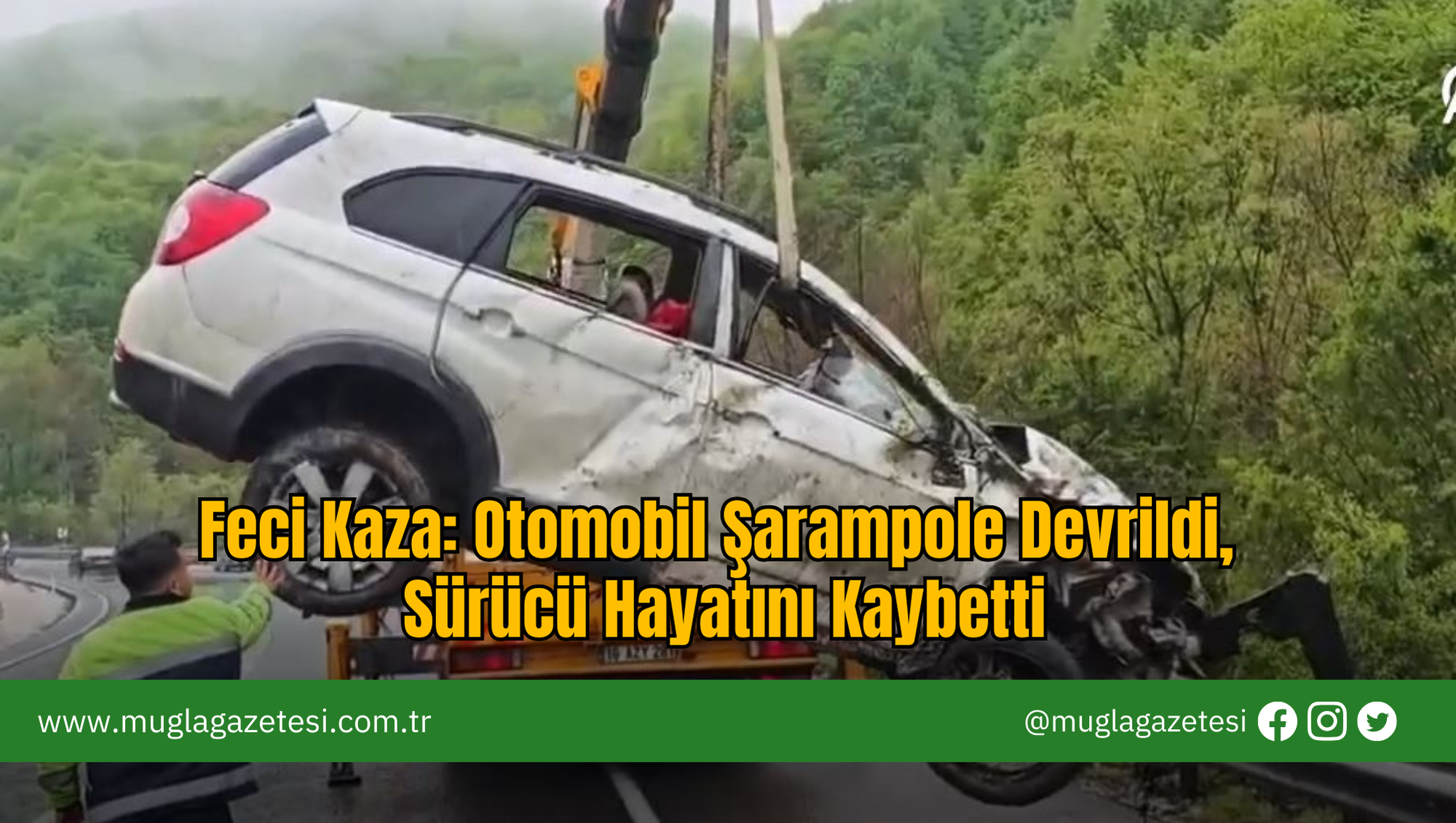 Feci Kaza: Otomobil Şarampole Devrildi, Sürücü Hayatını Kaybetti