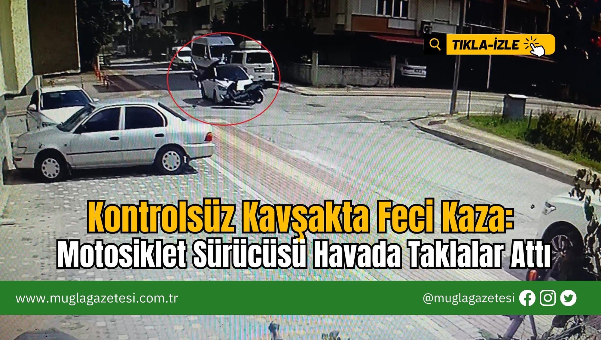 Kontrolsüz Kavşakta Feci Kaza: Motosiklet Sürücüsü Havada Taklalar Attı