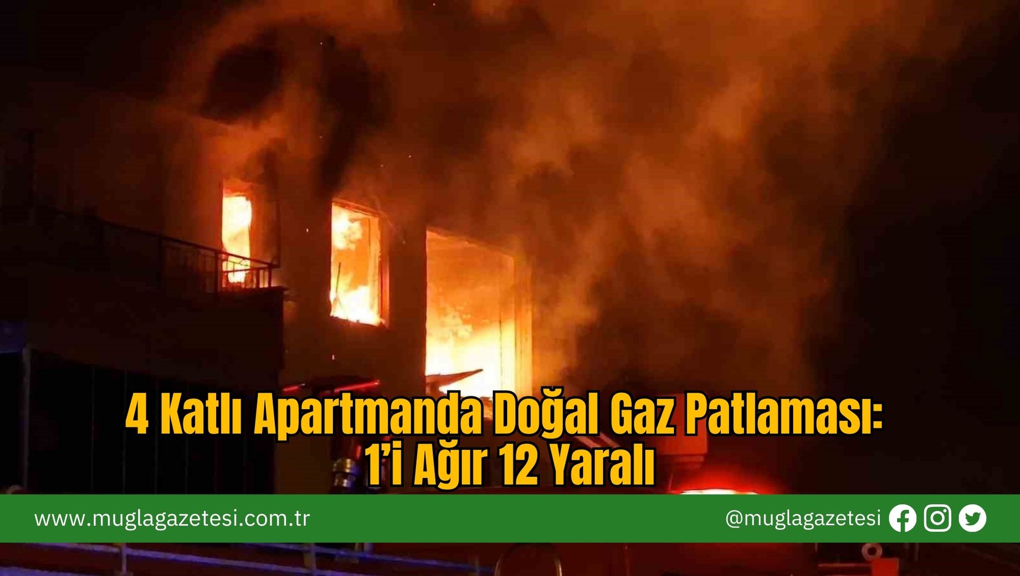 4 Katlı Apartmanda Doğal Gaz Patlaması: 1’i Ağır 12 Yaralı